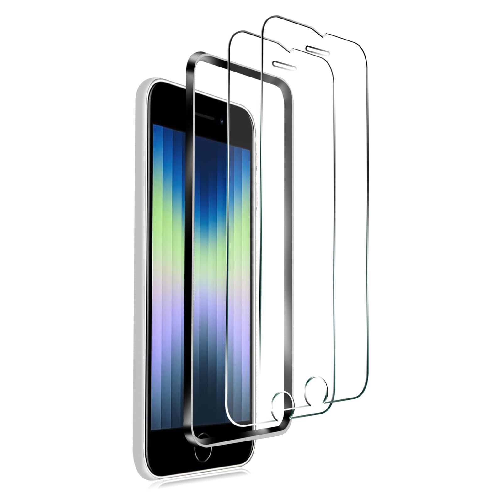 Amazon | 【二枚入り】FOR iPhone SE 第3世代 用のガラスフィルム for